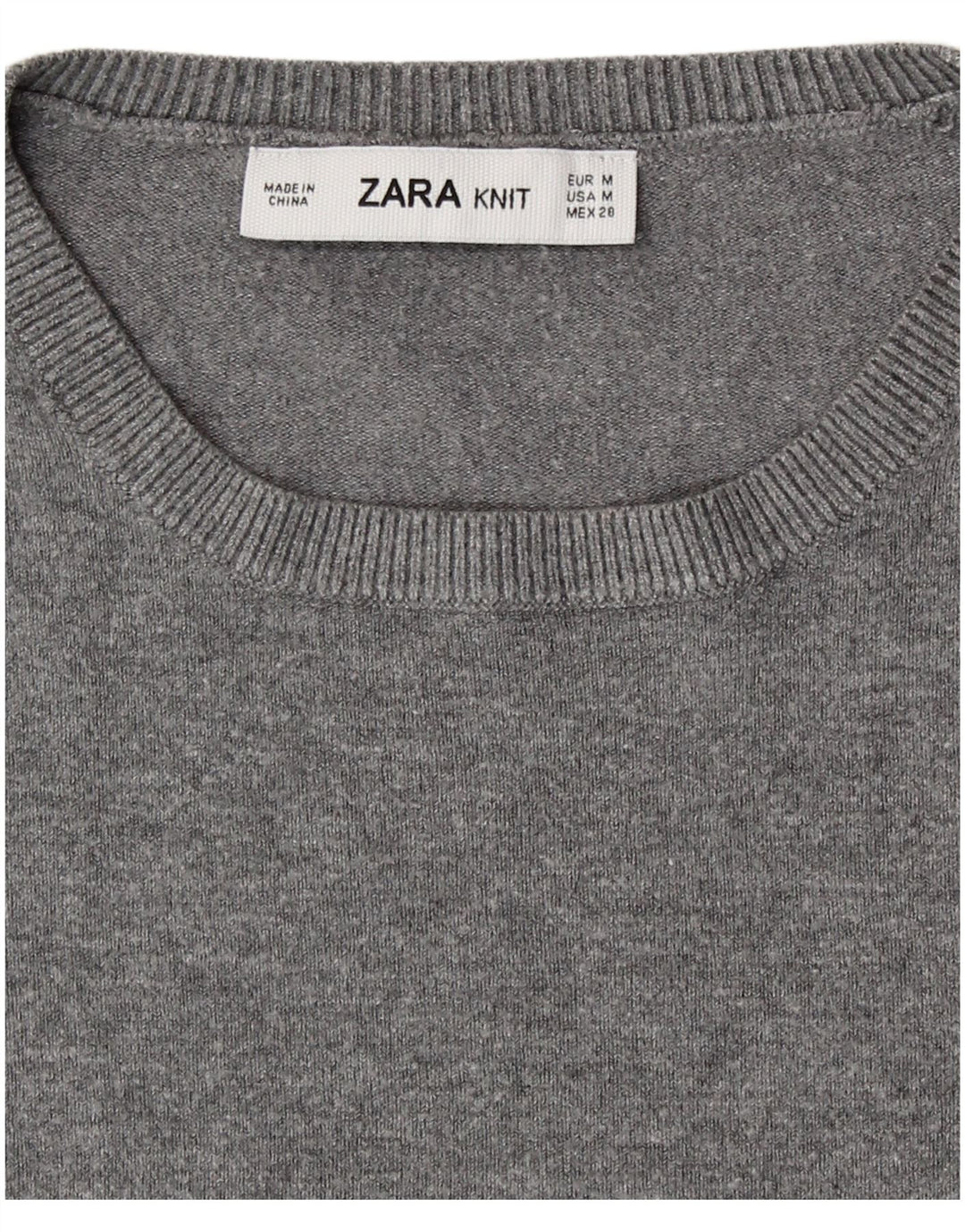 Zara Dametrøjetrøje med rund hals DK 12 Medium Grå