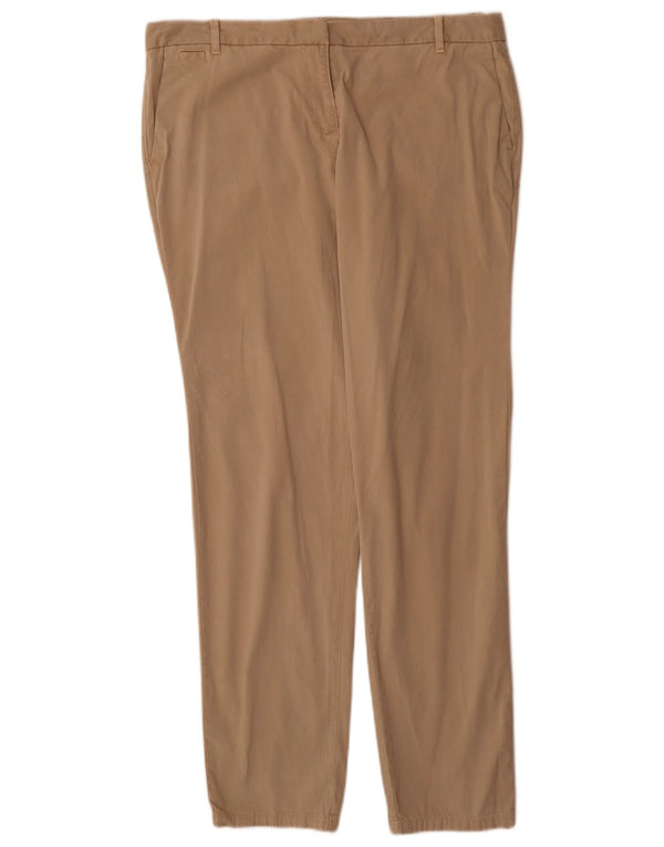 Marks & Spencer Dame Slim Chino Bukser UK 14 Large W34 L30 Beige Bomuld
