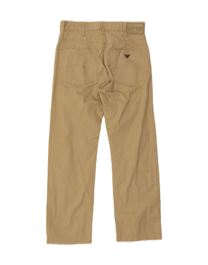 ARMANI Mens Straight Casual Trousers W30 L27 Beige Vintage Armani and Second-Hand Armani from Messina Hembry 