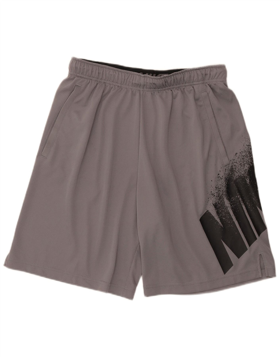 Nike Herre Dri Fit grafiske sportsshorts, store grå polyester