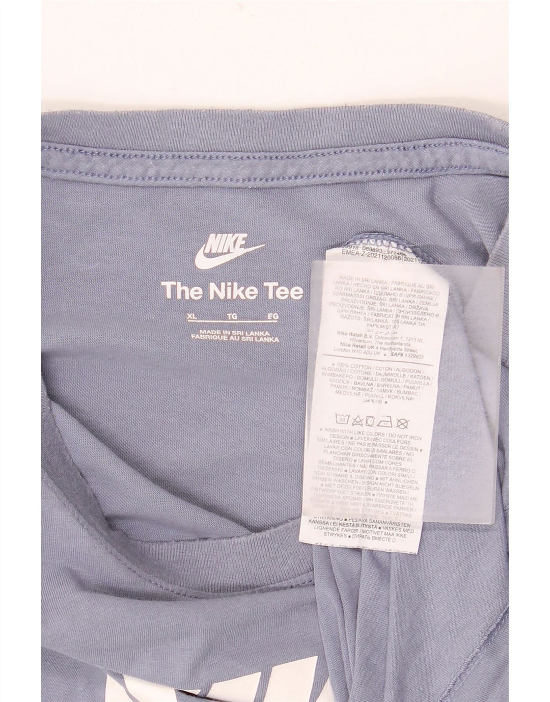 Nike grafisk T-shirt top til mænd XL blå bomuld