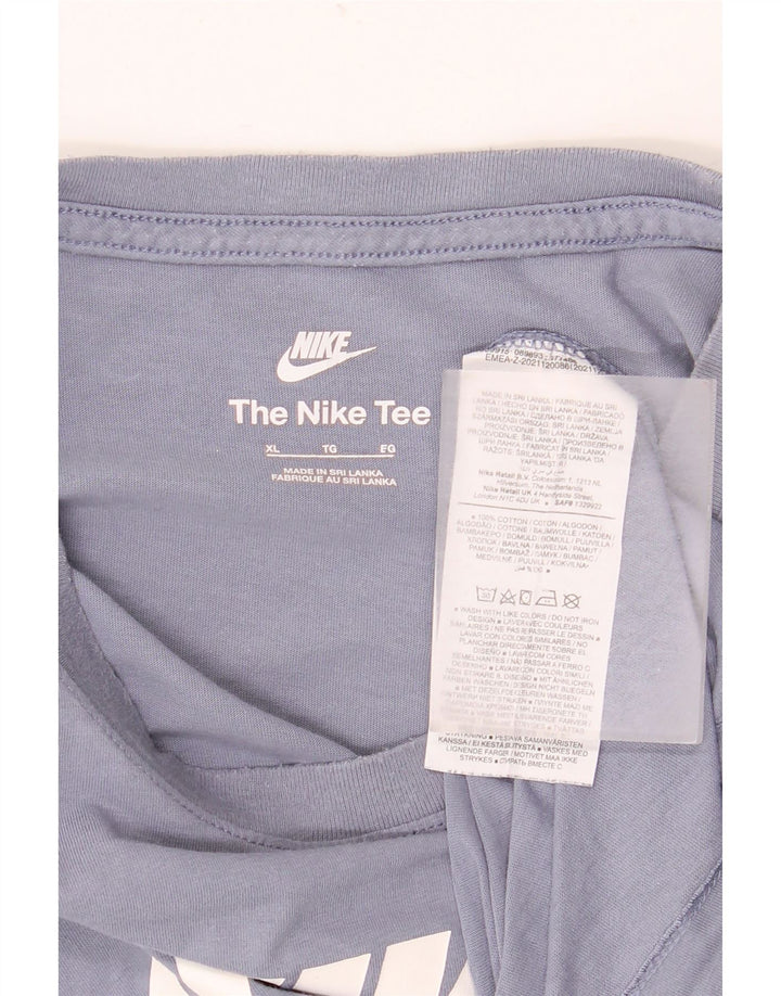 Nike grafisk T-shirt top til mænd XL blå bomuld