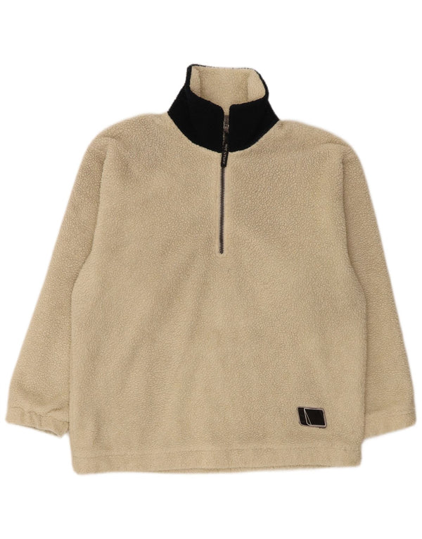 Hot Stuff Dame lynlås-hals Fleece Jumper UK 10 Small Beige Colourblock
