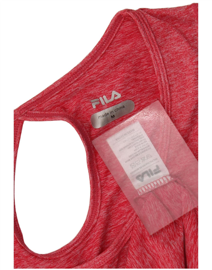 Fila T-Shirt Top UK 12 Medium Pink Colourblock Polyester