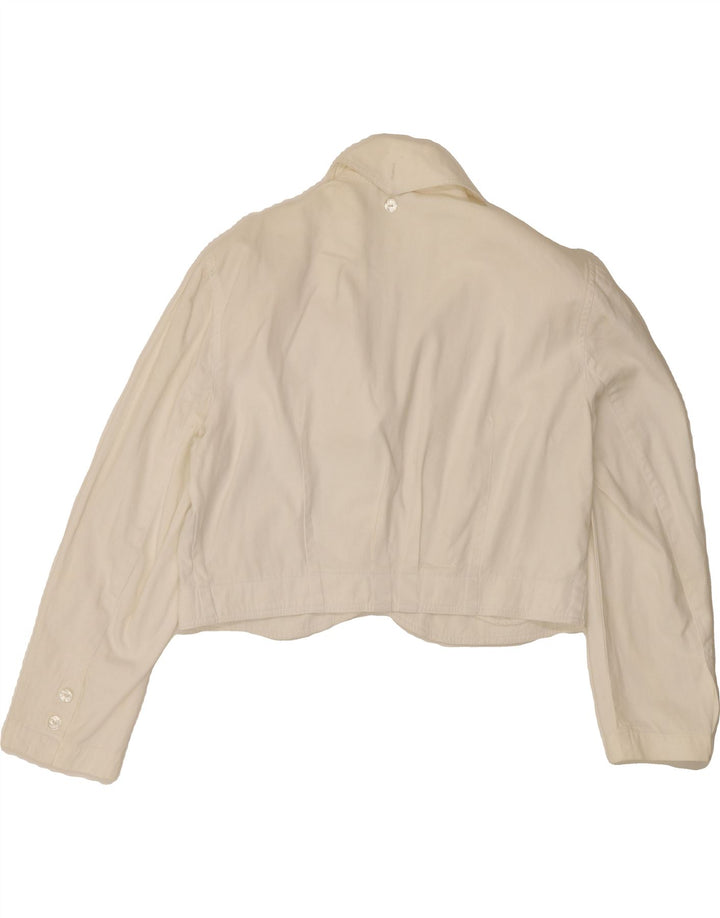 VINTAGE Womens Bolero Jacket UK 14 Medium White Vintage Vintage and Second-Hand Vintage from Messina Hembry 