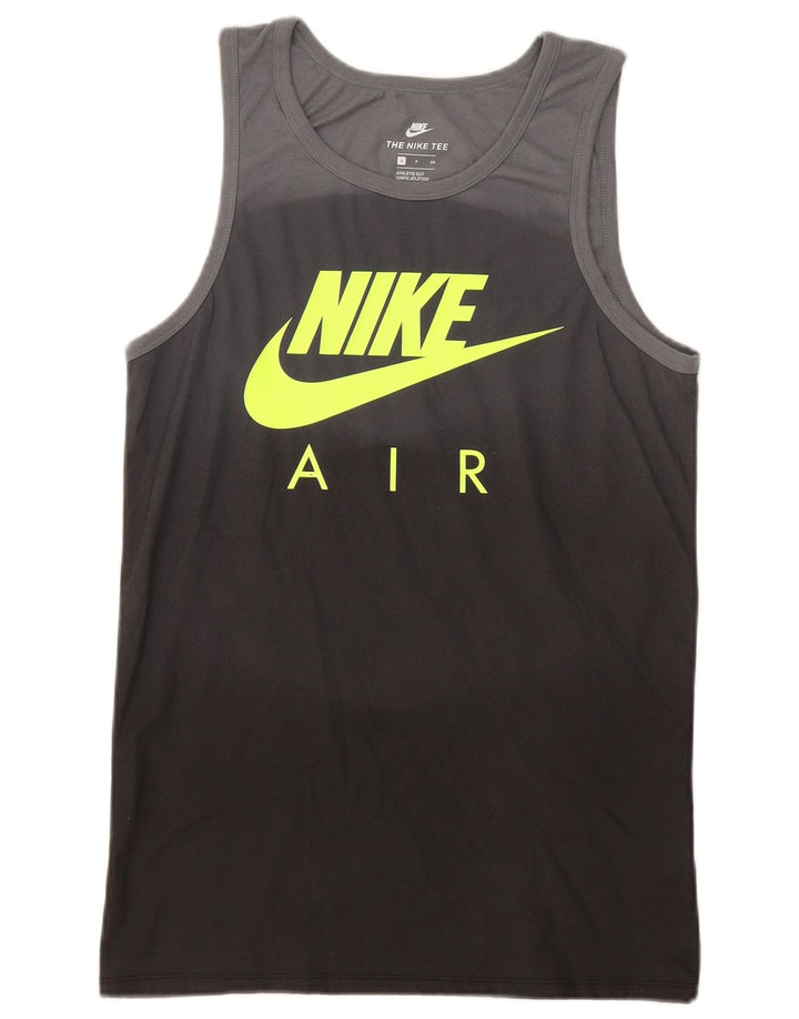 Nike Herre Athletic Cut Grafisk Vest Top Lille Sort Colourblock Polyester