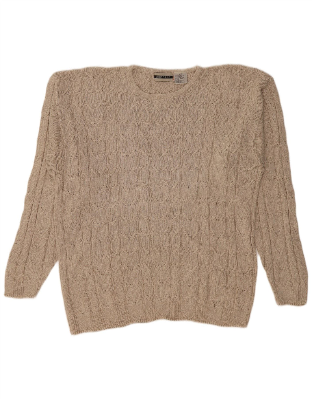 RETREAT Herre Crew Neck Jumper Sweater Stor Beige Bomuld