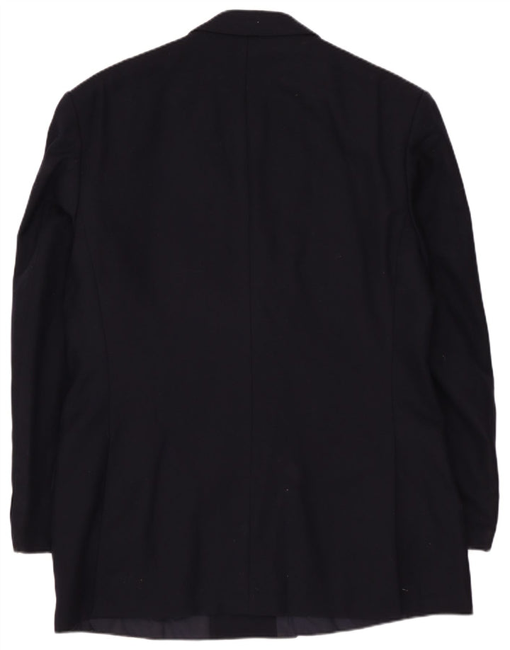 St Michael Dobbeltradet blazerjakke til mænd UK 38 Medium Navy Blue Wool