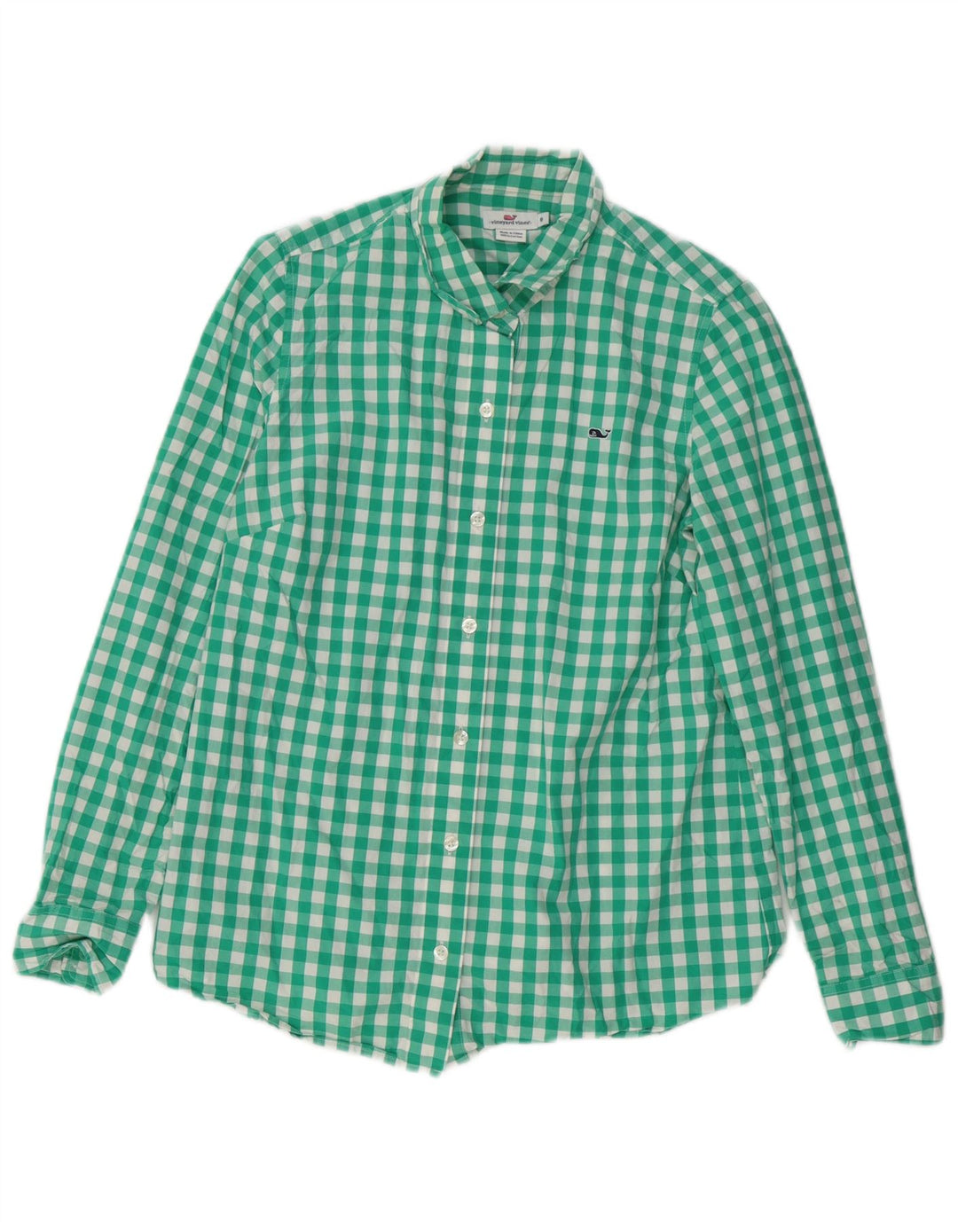 VINEYARD VINES Dameskjorte US 6 Medium Green Gingham Cotton