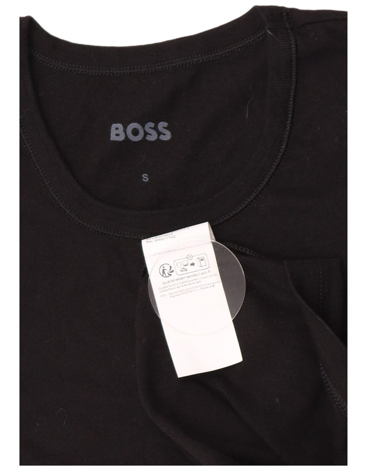 Hugo Boss Herre T-Shirt Top Lille Sort Bomuld