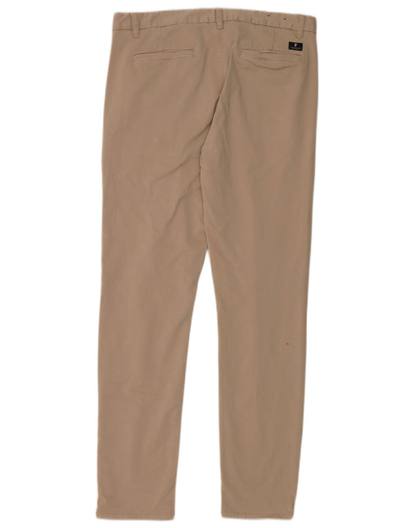 French Connection Mens Slim Chino Trousers W34 L32 Beige Cotton