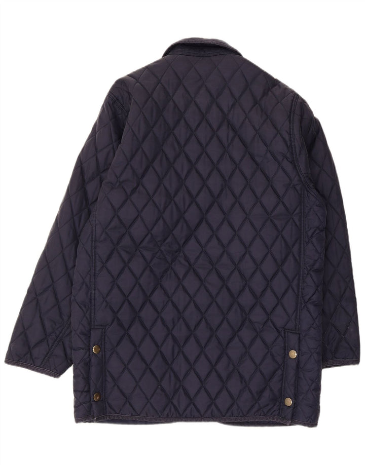 Vintage Dame Loose Fit quiltet jakke EU 38/40 Medium Navy Blue Polyamid