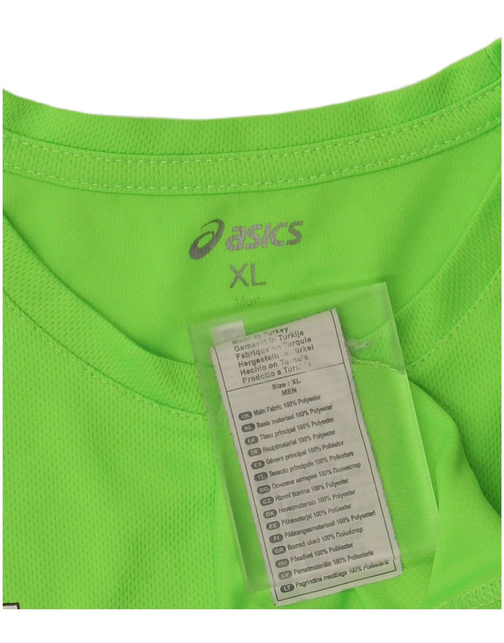 Asics Herre Grafisk T-Shirt Top XL Grøn Polyester