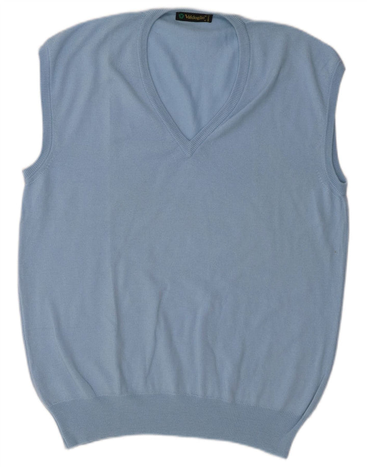 Vintage Herrevest Tank Top XL Blå Virgin Wool