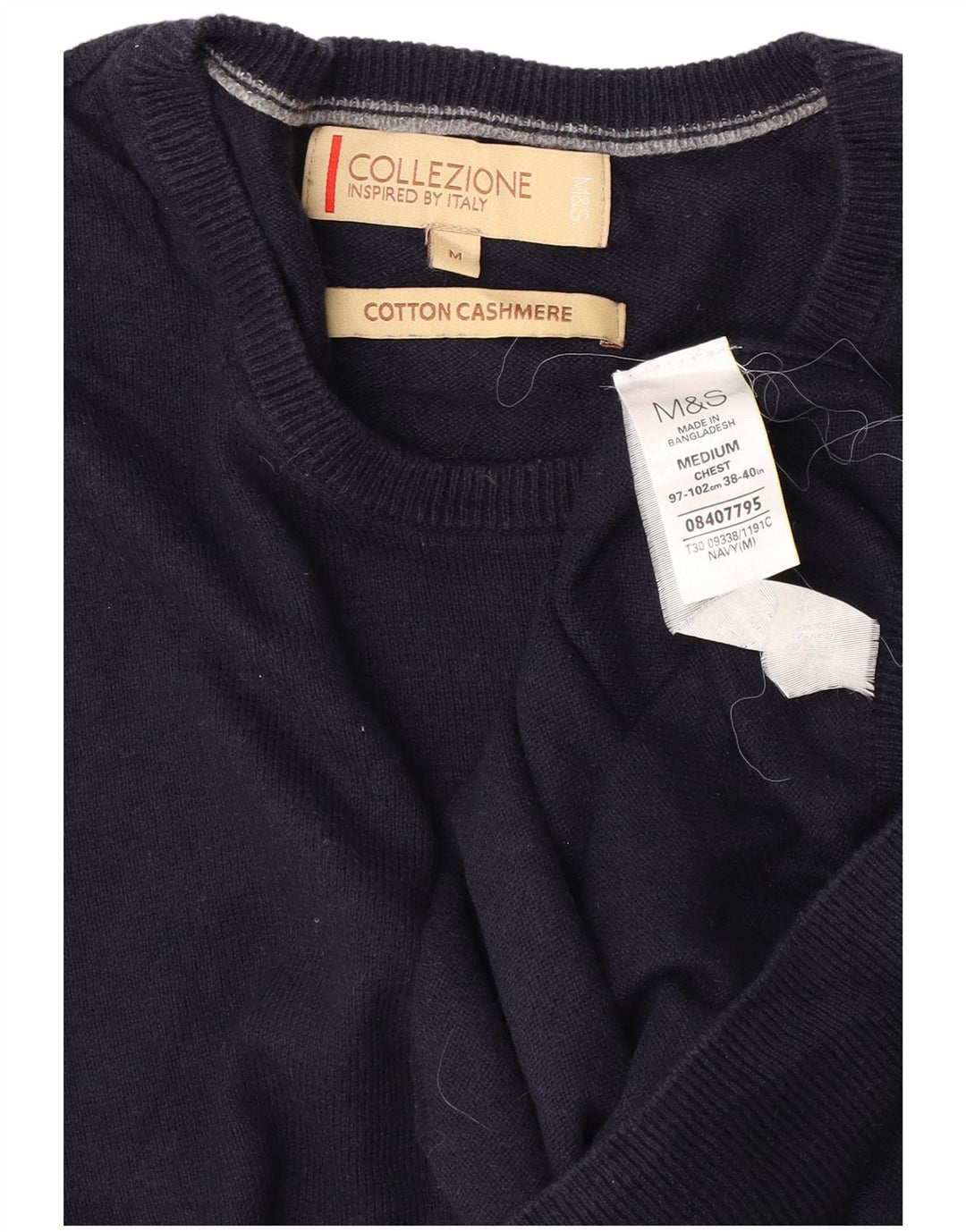 Marks & Spencer Herre sweater med rund hals, medium marineblå bomuld