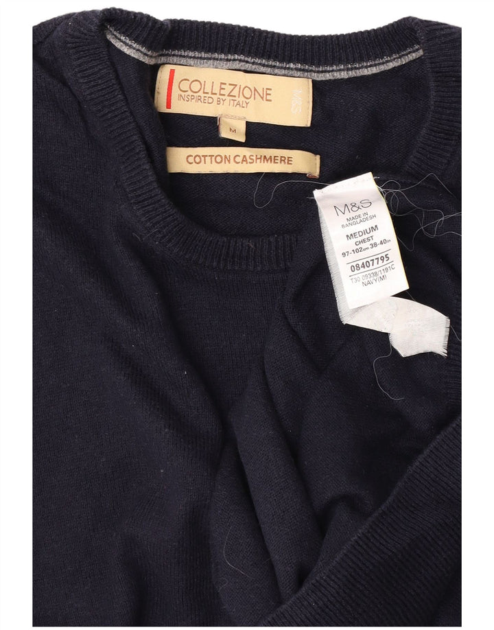 Marks & Spencer Herre sweater med rund hals, medium marineblå bomuld