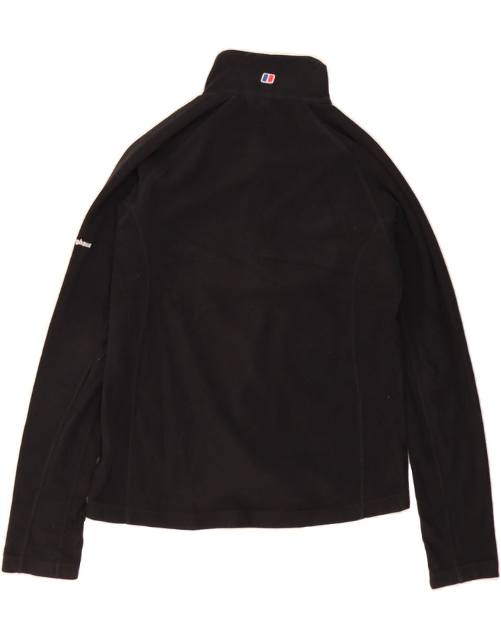 BERGHAUS Womens Zip Neck Fleece Jumper UK 12 Medium  Black Polyester Vintage Berghaus and Second-Hand Berghaus from Messina Hembry 