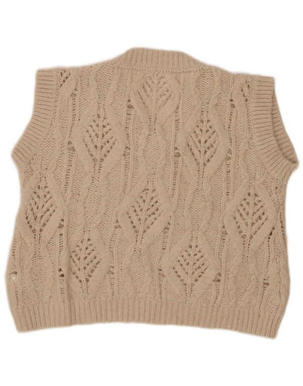 Zara Girls Vest Tank Top 11-12 År Beige Blomster Akryl