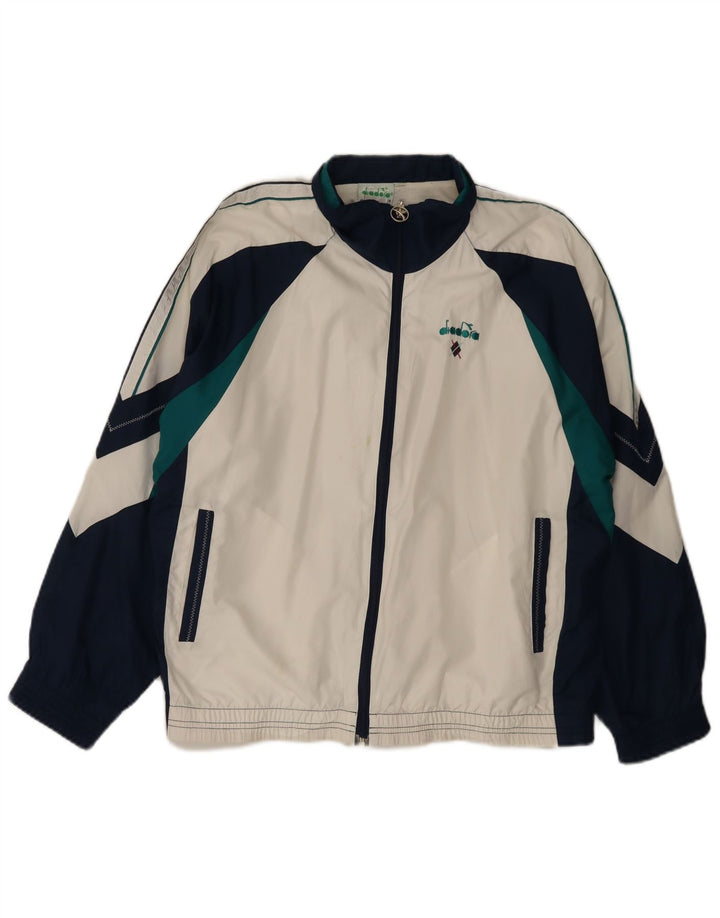Diadora Træningsdragt til mænd Topjakke Medium White Colourblock Polyester