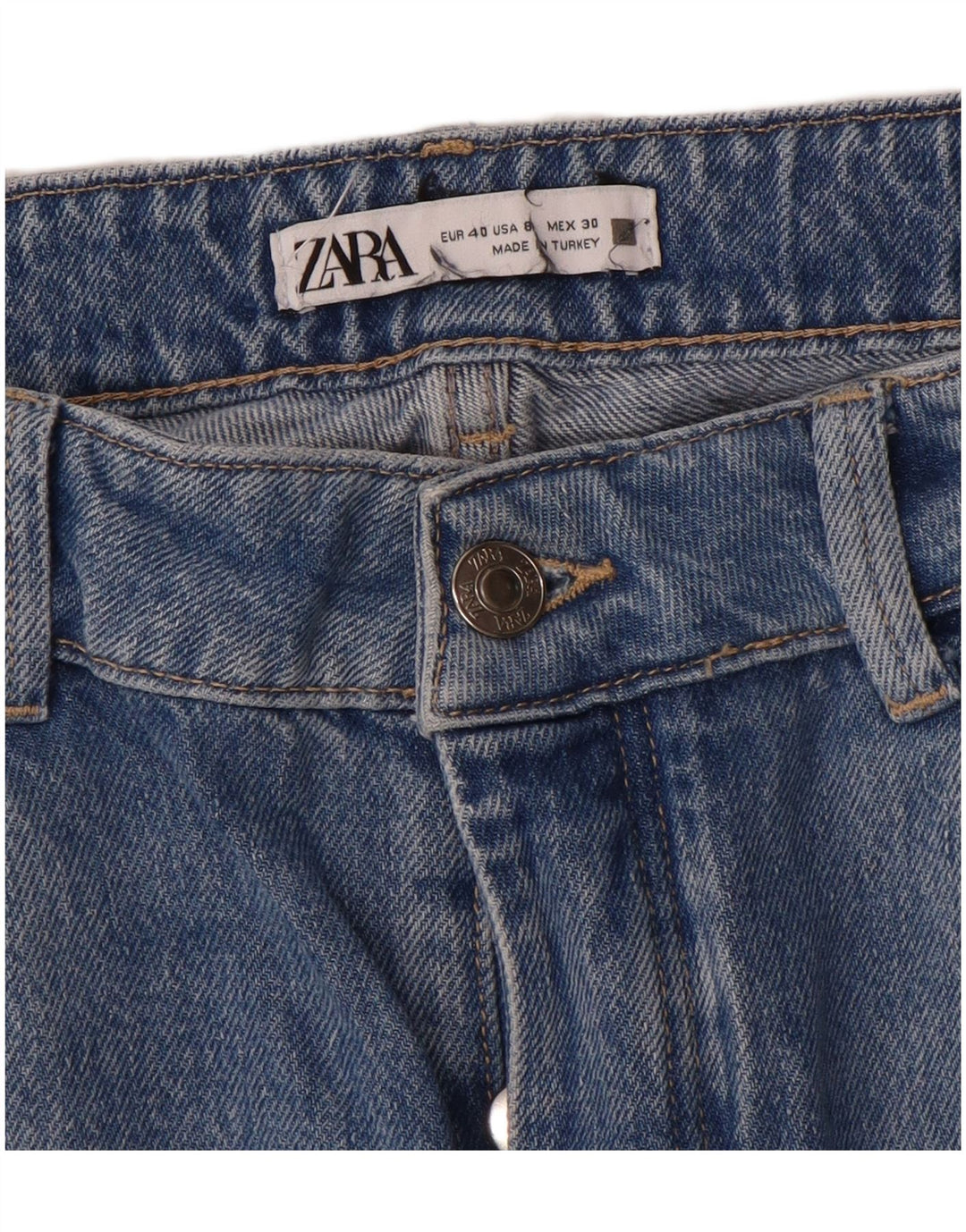 Zara Dame Straight Jeans EU 40 Medium W30 L32 Blå