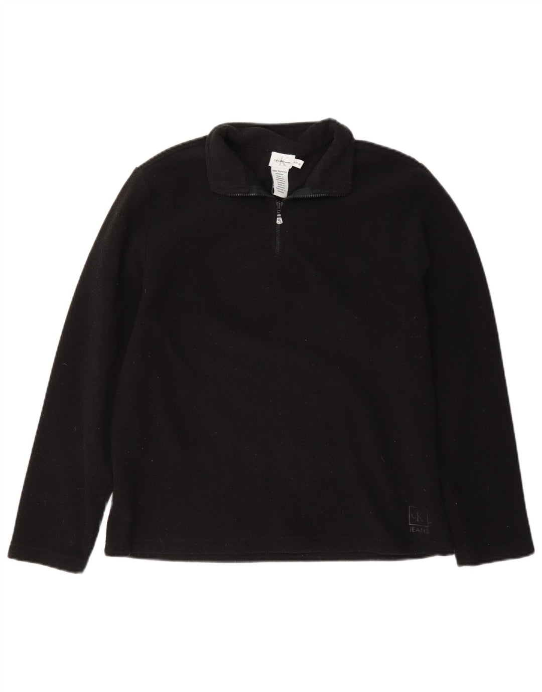 Calvin Klein Jeans Dame Oversized Fleece Jumper UK 10 Lille Sort
