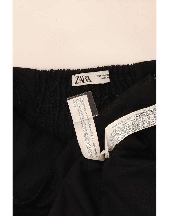 Zara Dame Stropløs Kjole UK 4 XS Sort Polyester