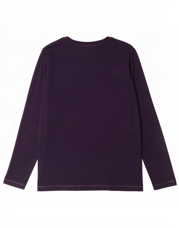 Marks & Spencer Dame Top Langærmet UK 22 2XL Navy Blue Cotton