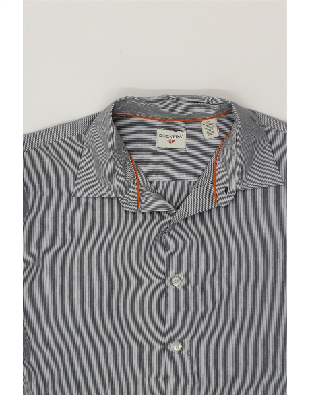 DOCKERS Mens Shirt Large Blue Pinstripe Cotton Vintage Dockers and Second-Hand Dockers from Messina Hembry 