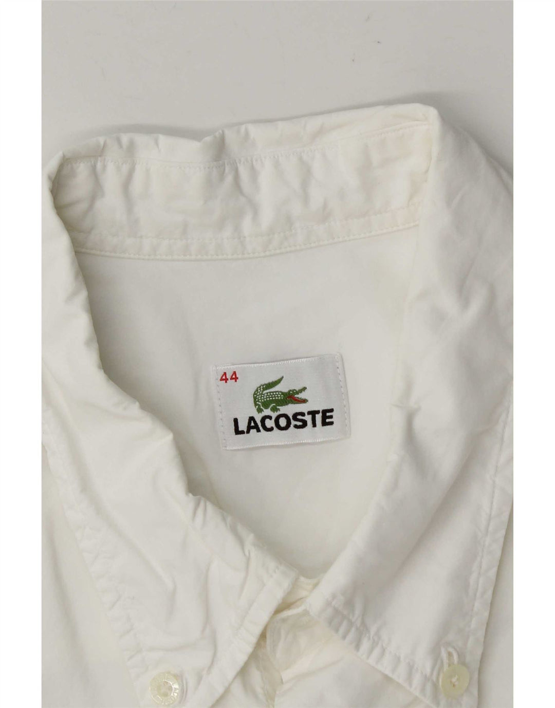 Lacoste Kortærmet Herreskjorte Størrelse 44 XL Hvid