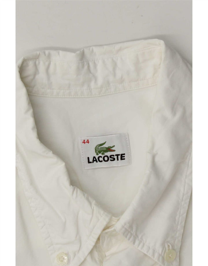 Lacoste Kortærmet Herreskjorte Størrelse 44 XL Hvid