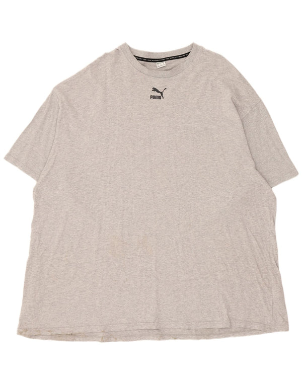 Puma Dame Oversized T-Shirt Top UK 18 XL Grå Flecked Bomuld