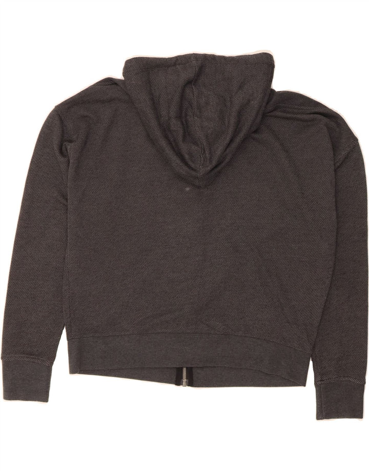 REEBOK Womens Oversized Zip Hoodie Sweater UK 12/14 Medium Grey Cotton Vintage Reebok and Second-Hand Reebok from Messina Hembry 