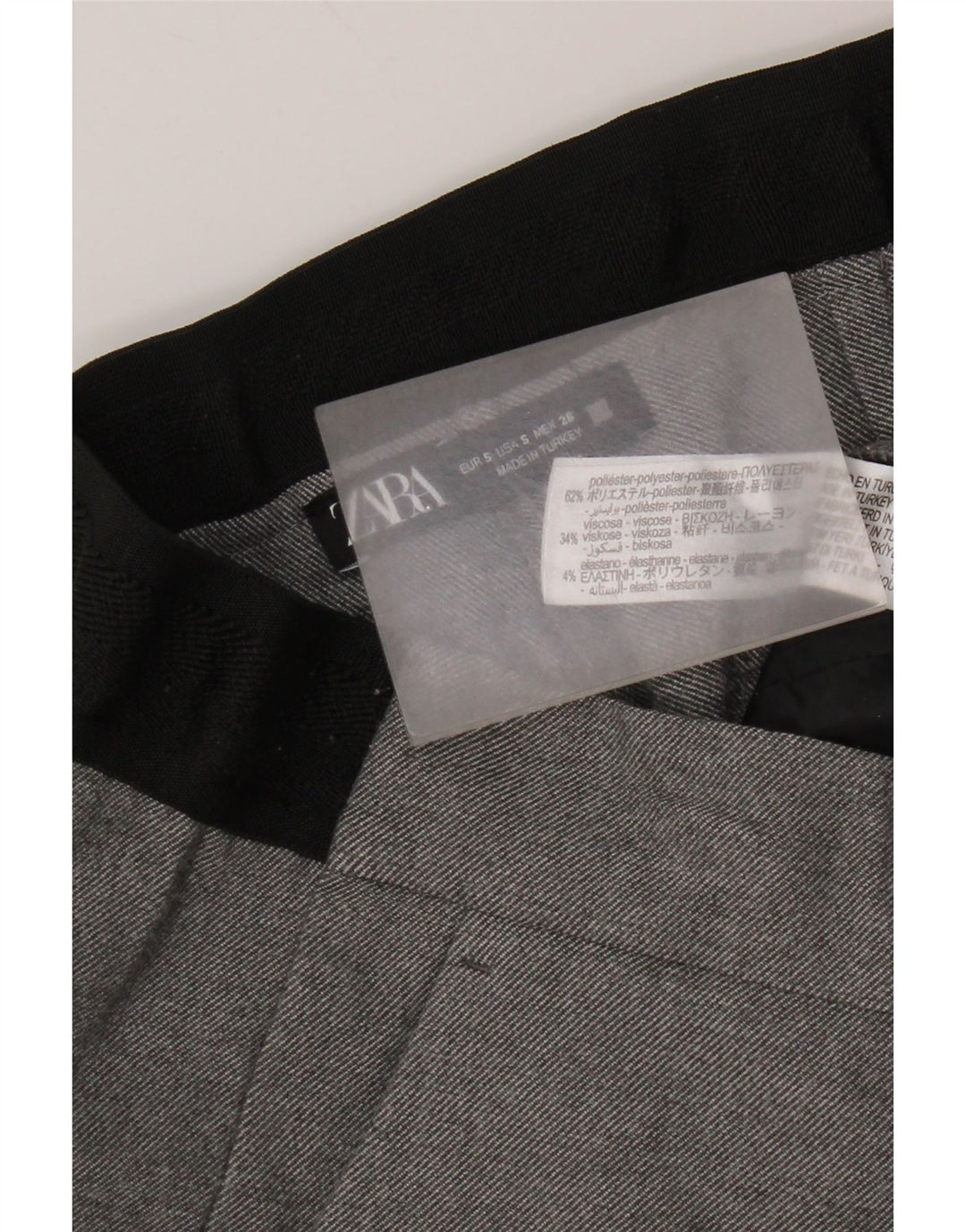Zara lige chinosbukser til kvinder Small W26 L27 Grå polyester