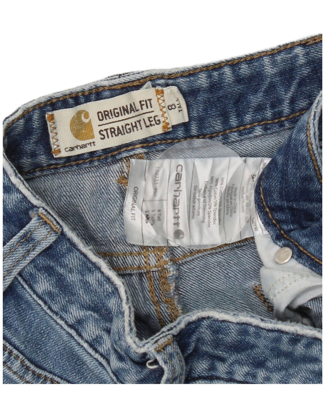 Carhartt Dame Straight Jeans US 8 Medium W30 L31 Blå Bomuld