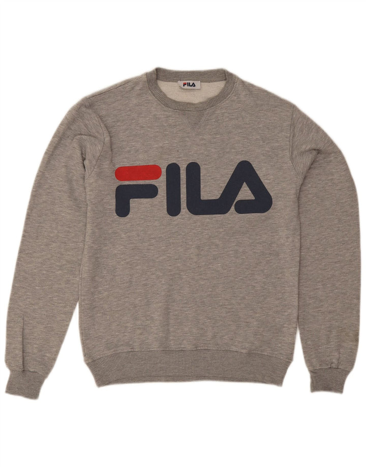 Fila Herre Grafisk Sweatshirt Jumper Lille Grå Flecked Bomuld