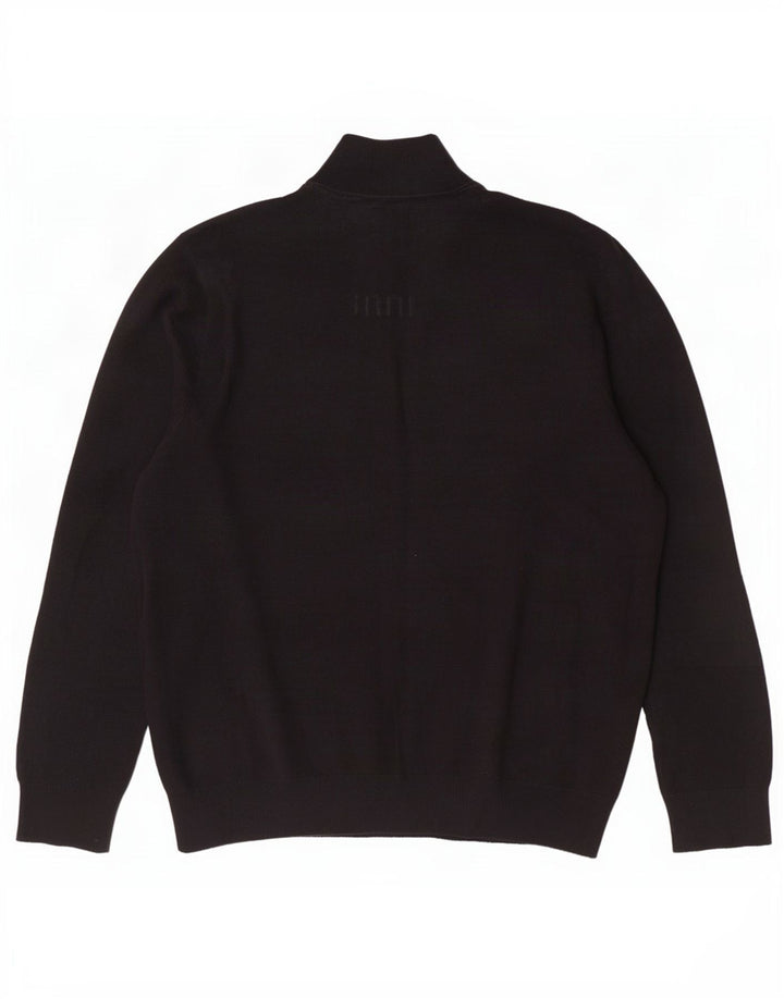 Penguin Herre Zip Neck Jumper Sweater XL Sort Bomuld