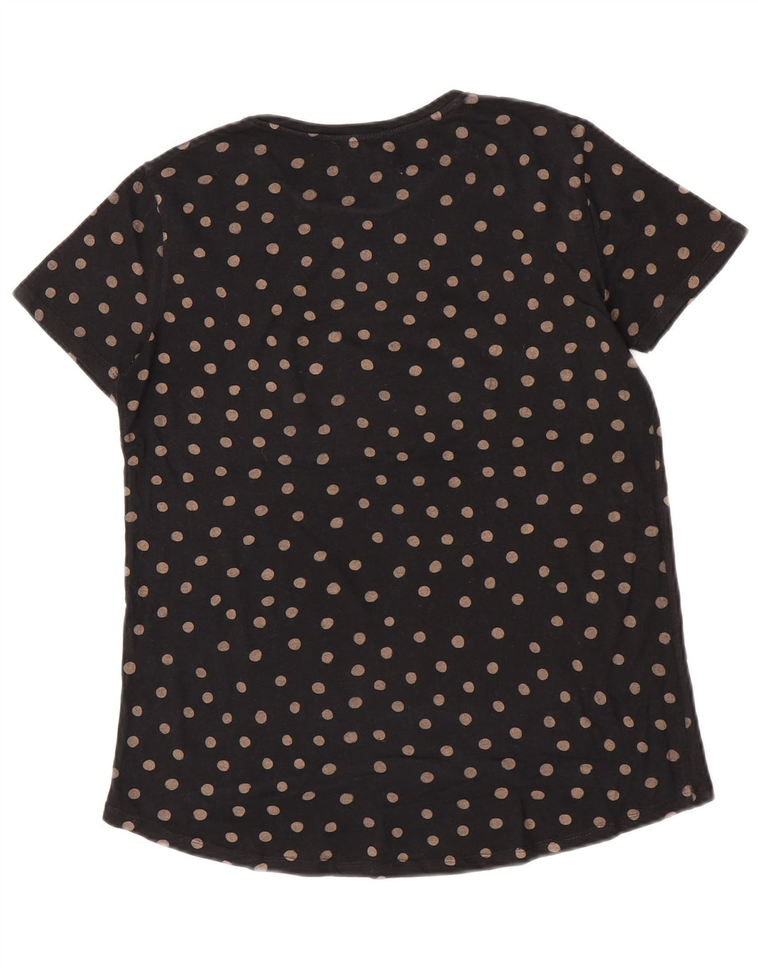 Zara T-Shirt Top UK 10 Small Black Polka Dot