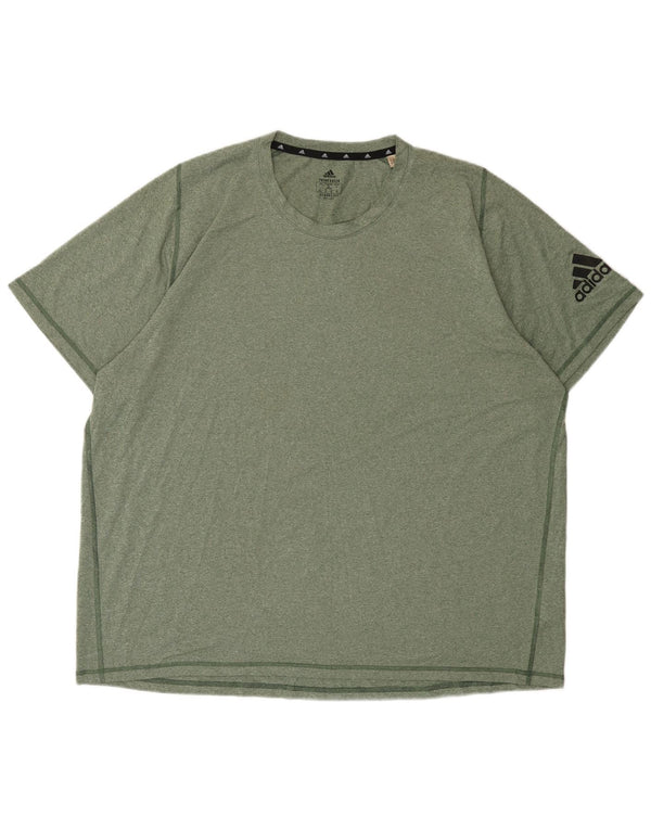 ADIDAS Aeroready T-Shirt Top 2XL Khaki Flecked Polyester