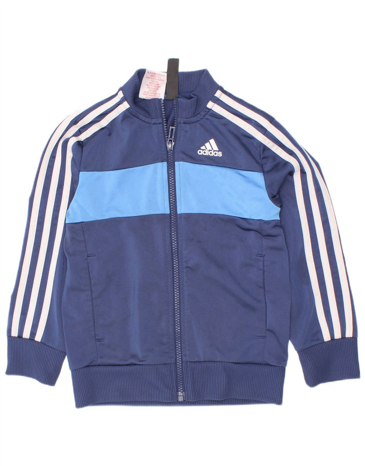 Adidas Træningsdragt Topjakke til drenge 5-6 år Navy Blue Colourblock Polyester