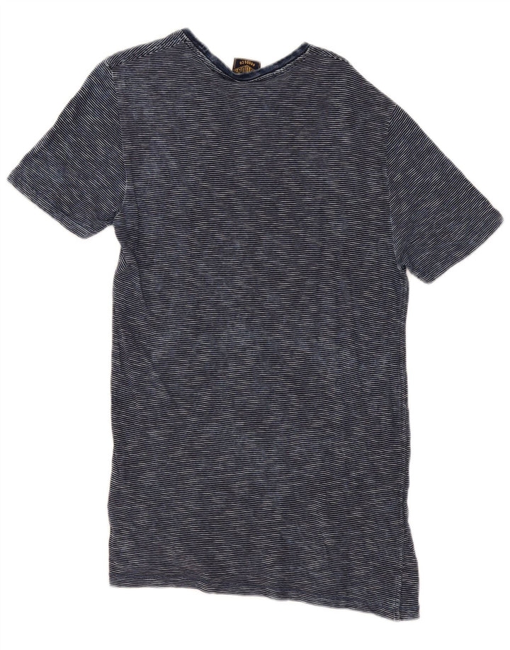 Superdry T-shirt til mænd, medium marineblå nålestribet bomuld