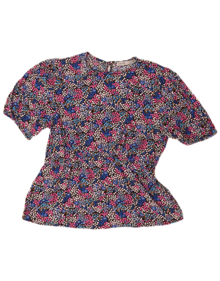 Oasis Damebluse Top UK 10 Small Multicolored Floral Viscose