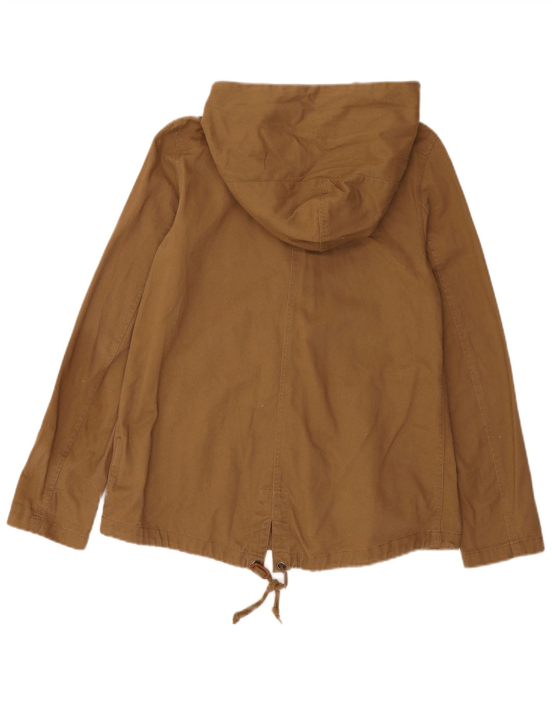 Roxy Dame Hætte Oversized Bomber Jacket UK 6 XS Brun Bomuld
