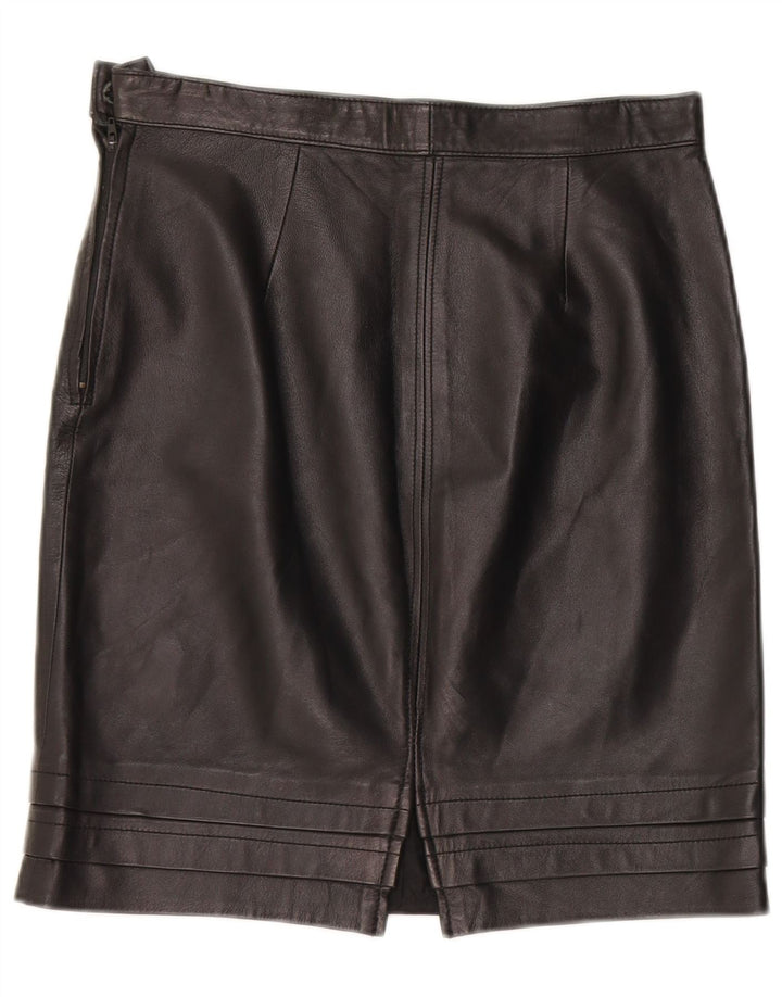 Vintage lædernederdel til kvinder W28 Medium Black