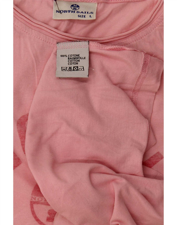 North Sails Herre Grafisk T-Shirt Top Stor Pink Bomuld