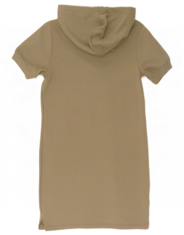 Dkny Kvinder Kortærmet Hættetrøje Kjole UK 14 Medium Khaki Bomuld