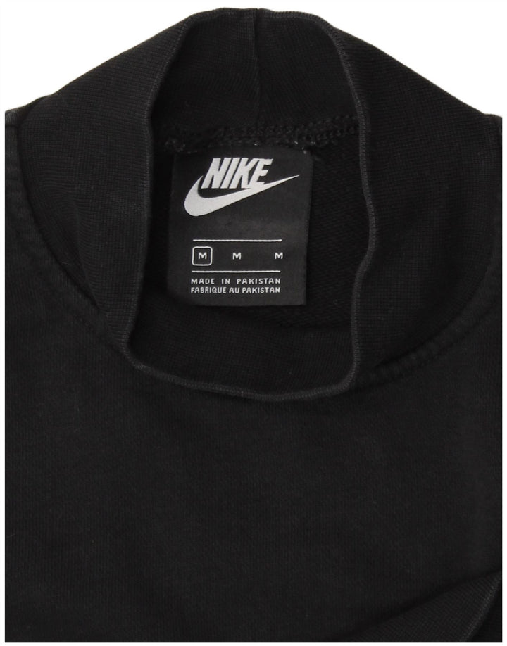 Nike Womens Oversized Crop Sweatshirt Jumper UK 12 Medium Black