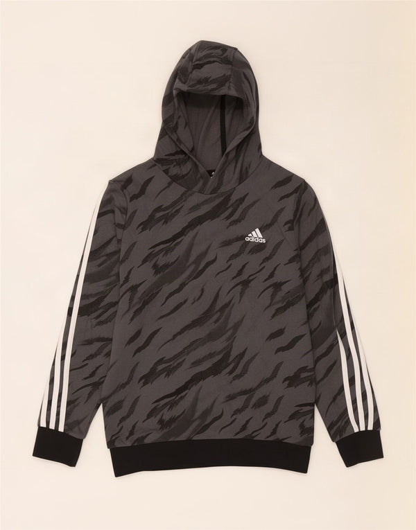 Adidas Boys Hoodie Jumper 13-14 år Grå Camouflage Bomuld