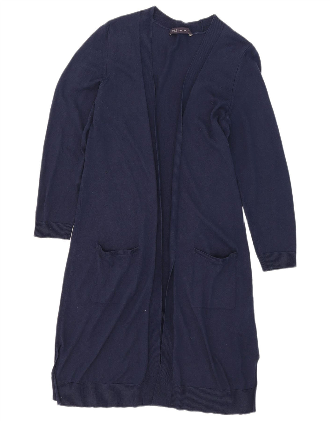Marks & Spencer Dame Longline Cardigan Sweater UK 12 Medium Navy Blue