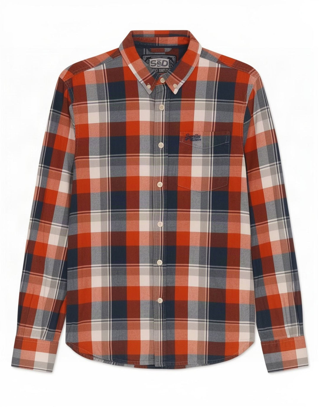 Superdry Flanelskjorte til mænd, stor rød ternet bomuld