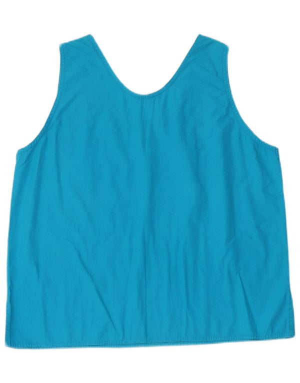 Penny Black Womens Crop Ærmeløs bluse Top UK 16 Large Blue Cotton
